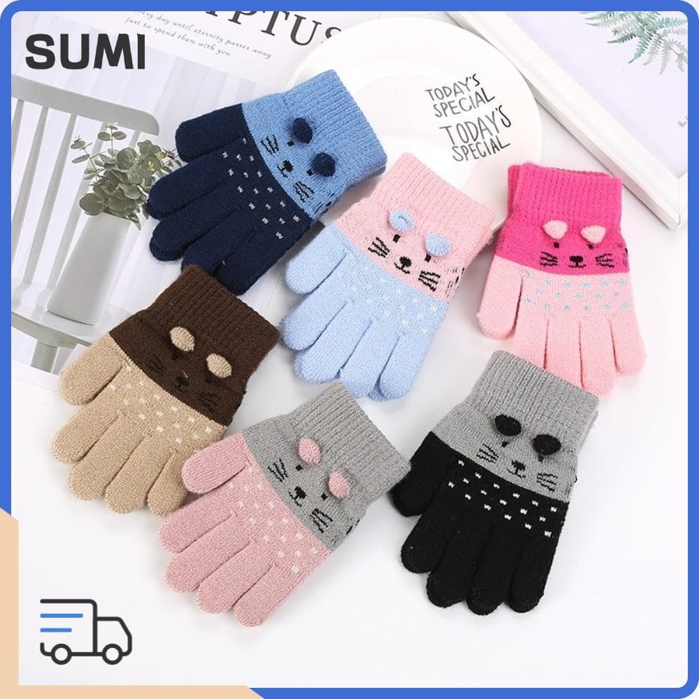LUCKY-SUMI Luvas De Inverno Para Crianças De 3 A 10 Anos , Quentes À Prova De Vento Macias E Grossas Bebês