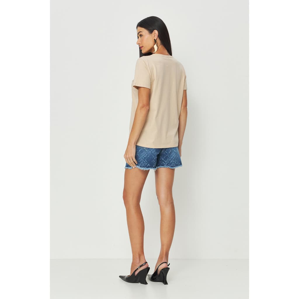 Blusa Feminina Acostamento Act Moda Feminina T-Shirt Aplicação