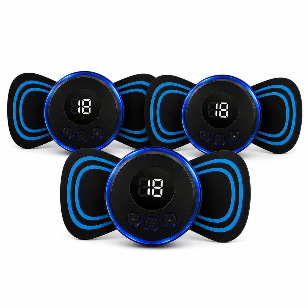 kit 3 Mini Massageador Elétrico  Profissional Recarregável USB 8 Modos 19 Intensidades Alívio da Dor Muscular Relaxante
