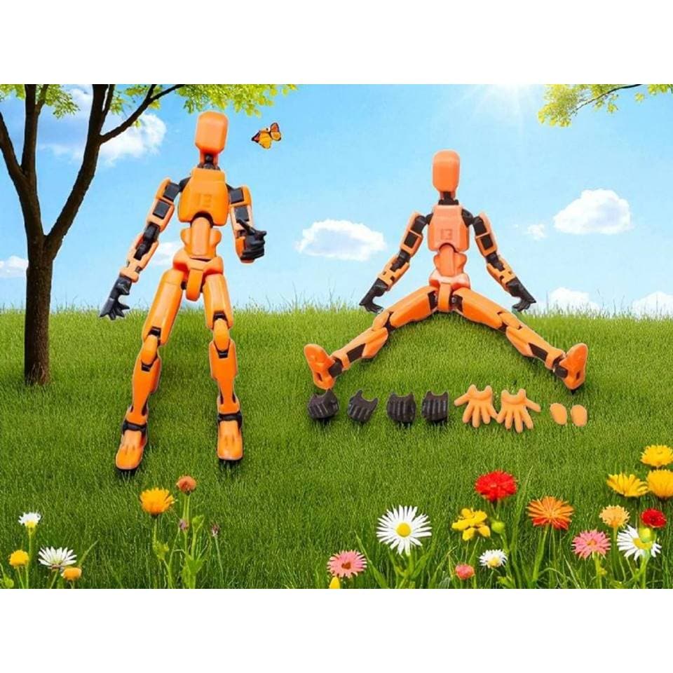 KIT 02 Bonecos Laranja 100% Articulado 14 cmDummy 13 Figura de Ação Brinquedo Manequim Presente Infantil DESMONTADO
