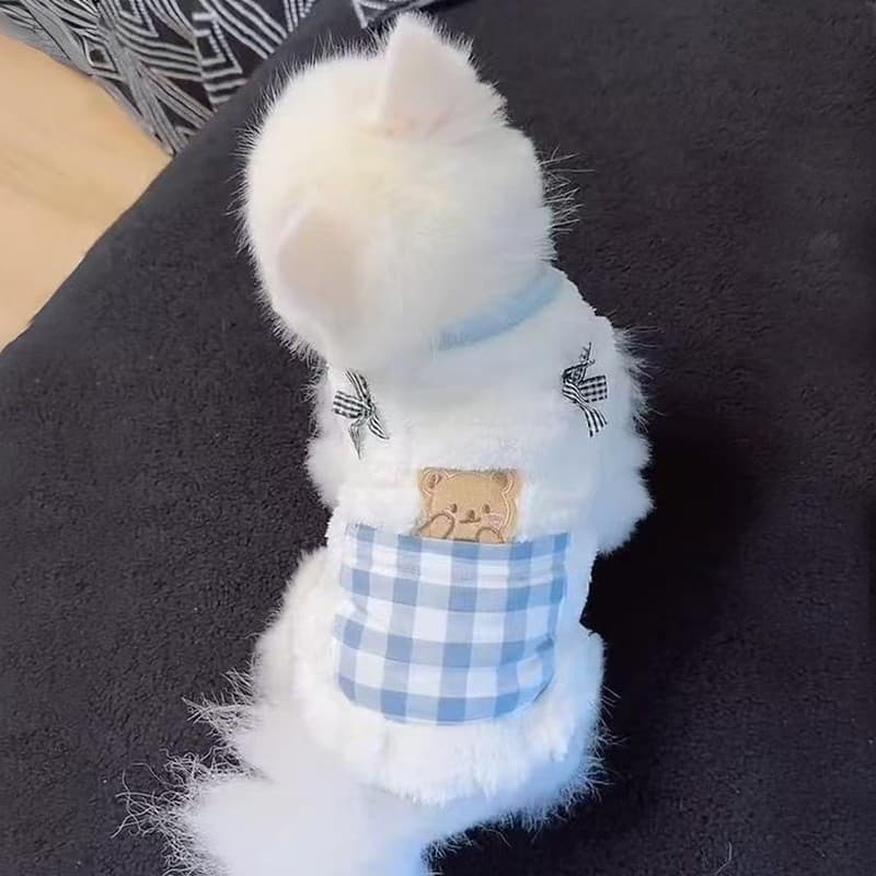 Roupas de gato outono inverno bonito quente Muppets inglês curto dourado gradiente cão Pomeranian Teddy Bichon forro de