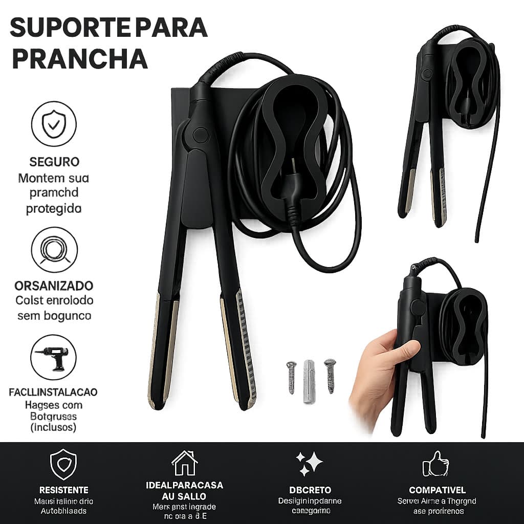 Suporte para Chapinha de Cabelo – Organizador de Parede Resistente Cod 00163