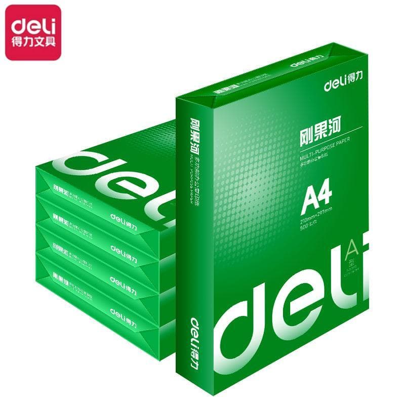 Deli Congo River A4 Papel de cópia Papel de impressão multifuncional 70g branco Pacote único 500 folhas Papel de e