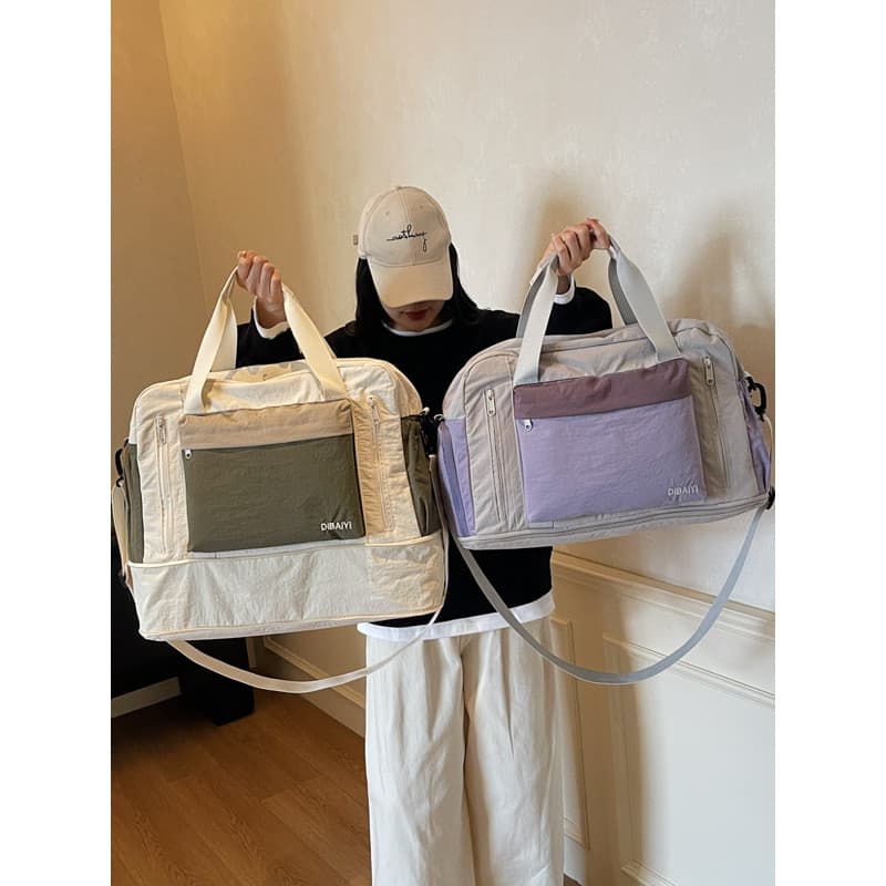 Bolsa de viagem de curta distância retrátil estendida à prova d'água feminina portátil leve bolsa de viagem de negócios