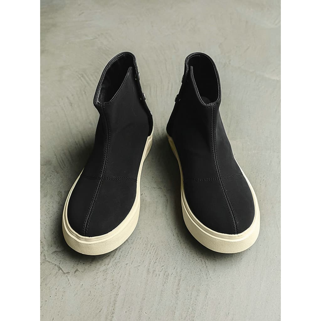 Sapatos de cano alto sapatos masculinos preto deslizamento em botas curtas lona americano na moda sapatos casuais na mod