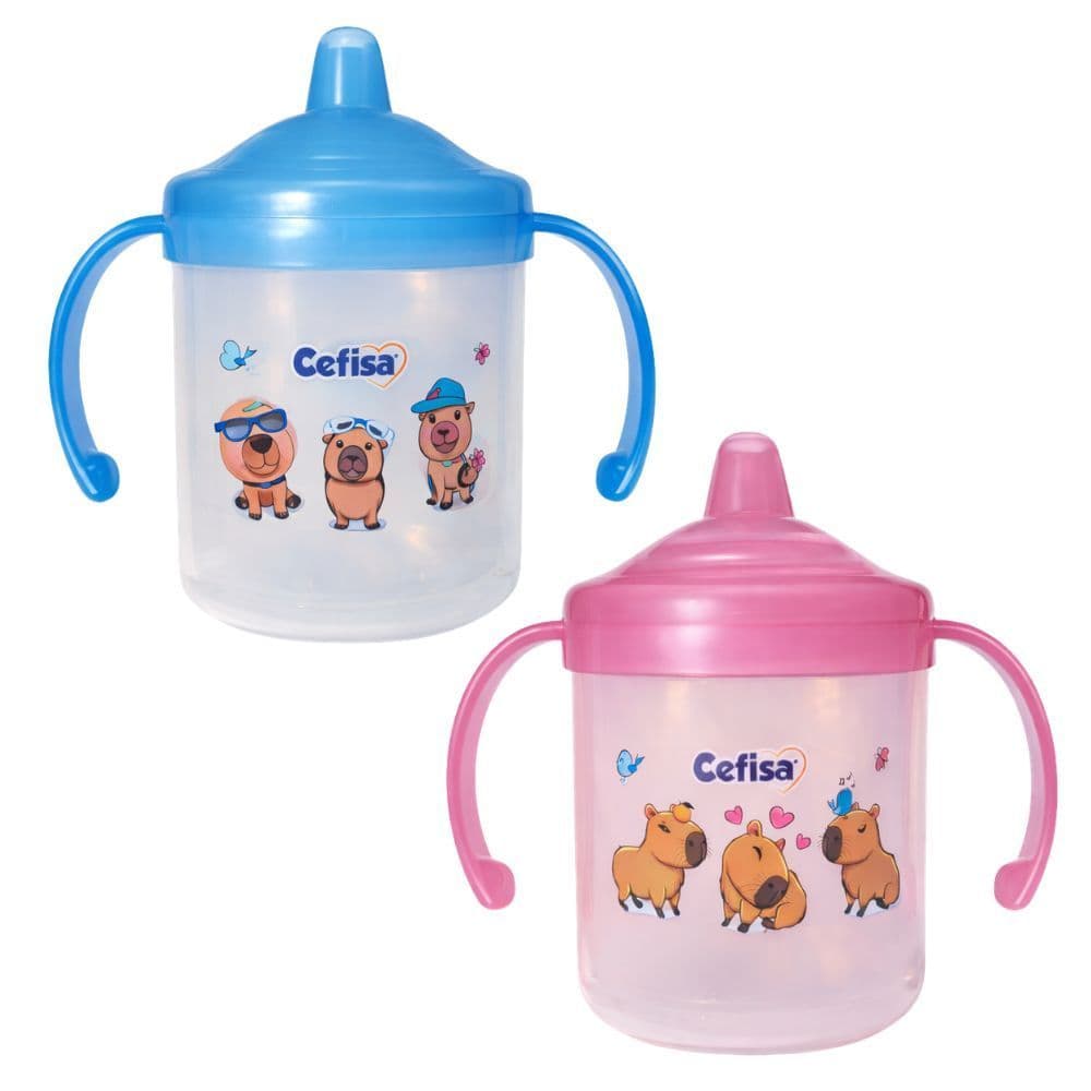 Caneca Educativa Infantil Cefisa 200ml com Alça – Copo de Transição Antivazamento