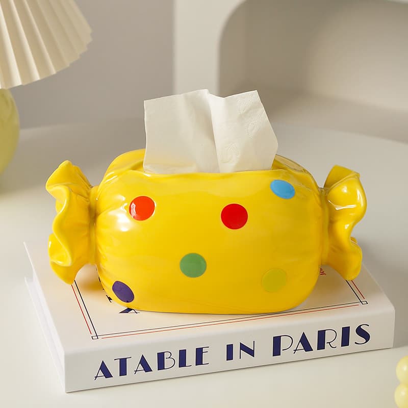 Caixa de tecido de doces de cerâmica sala de estar High-End luz caixa de papel de armazenamento de luxo Design criativo