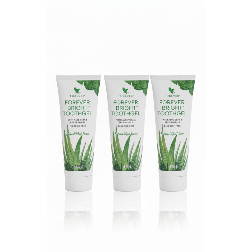 Combo 03 Creme Gel Dental Babosa Aloe Vera Forever Bright Toothgel Pasta Natural Sem Flúor