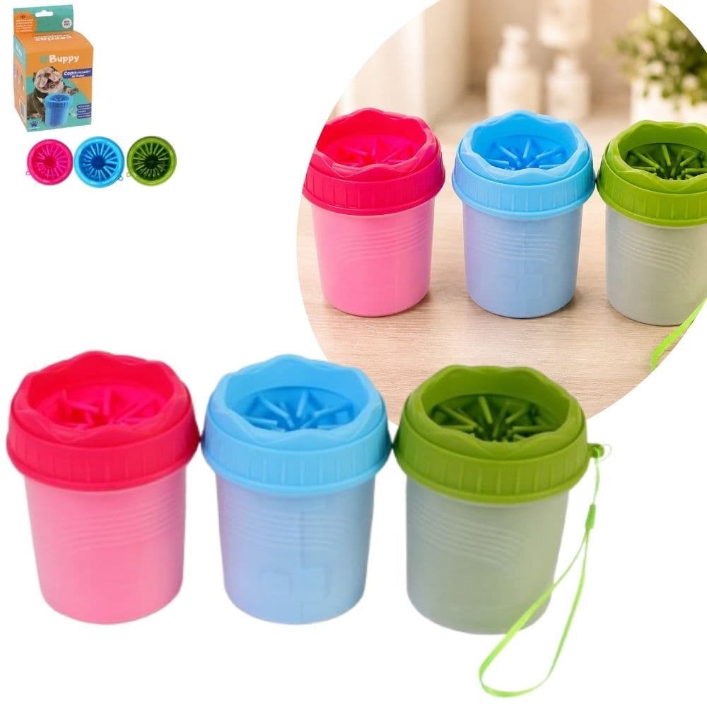 Copo Limpador De Patas Para Pets Cães e Gatos Em Silicone Portátil 300ml
