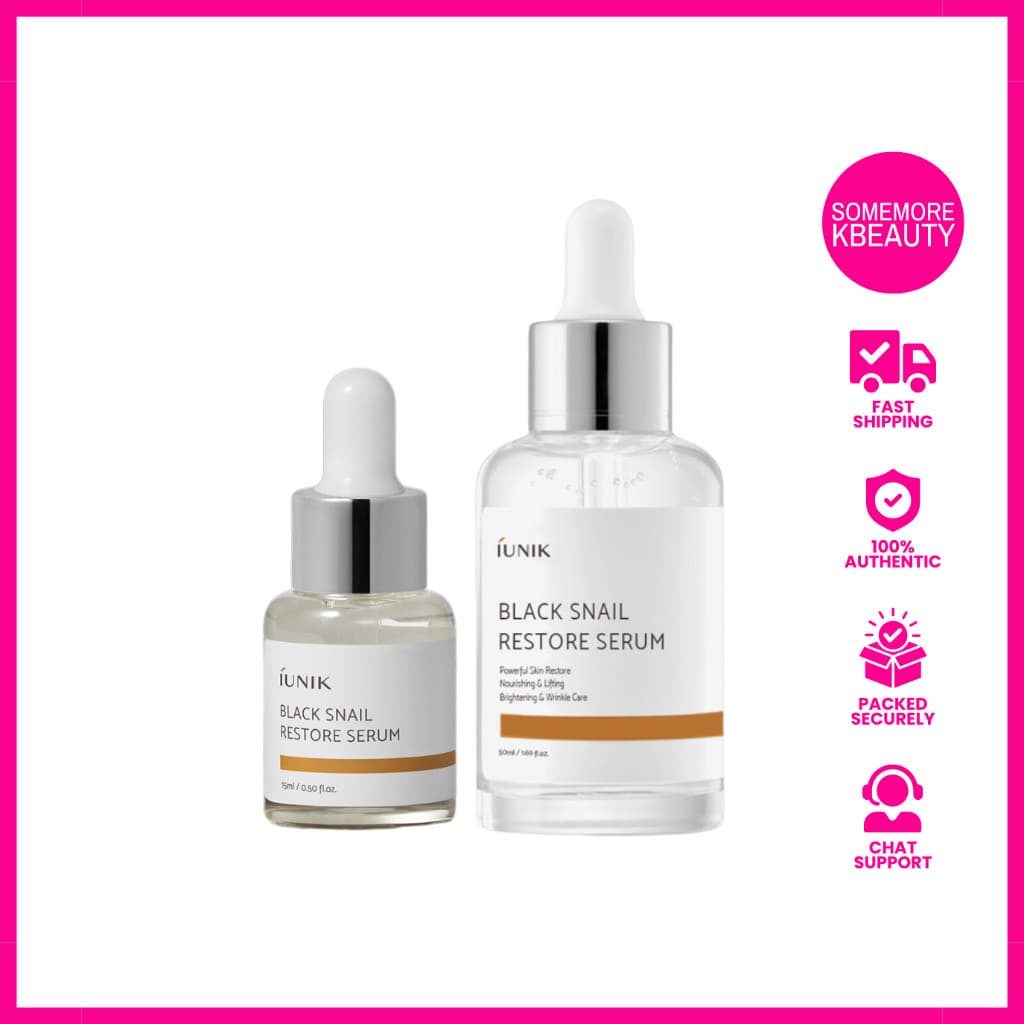 iUNIK Black Snail Restore Serum 50ml / 15ml Extrato de Caracol 70%