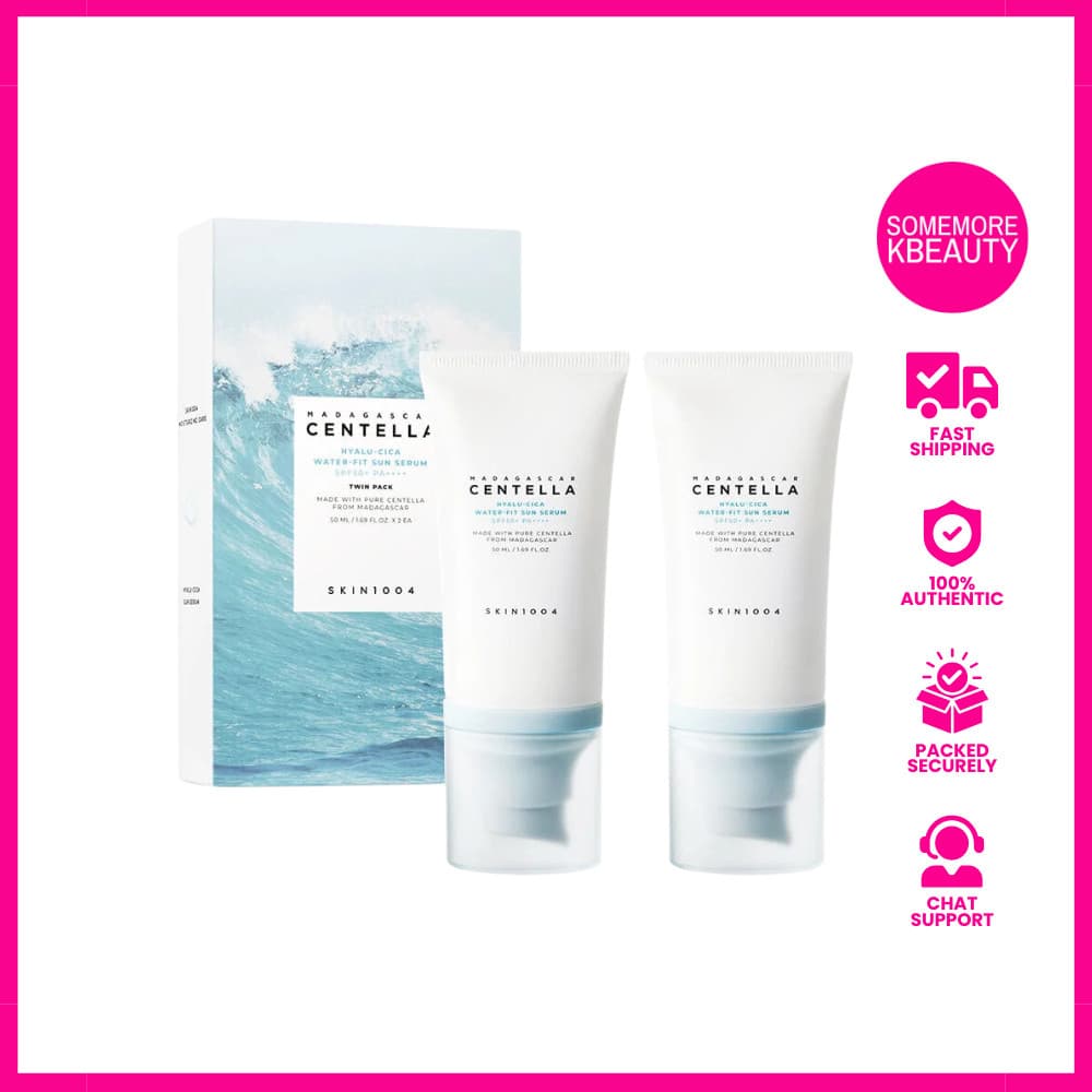 SKIN1004 Madagascar Centella Hyalu Cica Water Fit Sun Serum Pacote Duplo 50ml*2