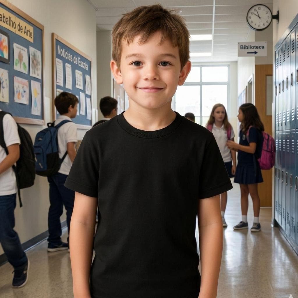 Camiseta Basica Infantil Criança Escola Algodão