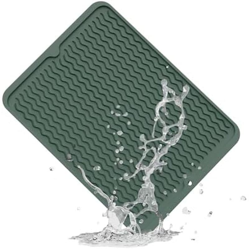 Tapete de secagem de pratos de Silicone para balcão de cozinha, tapete de lavar louça de secagem rápida ecologicamente c