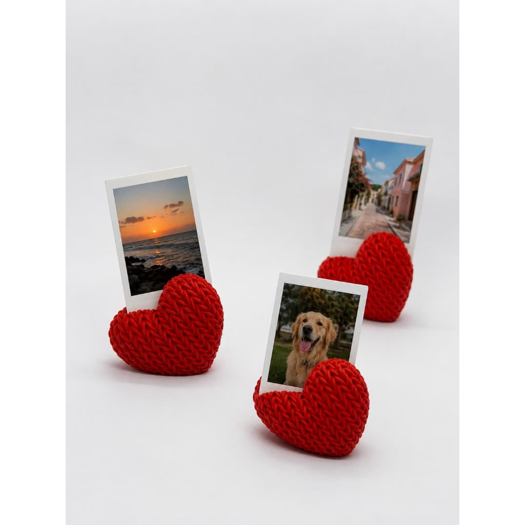 Mini Suporte Coração para Fotos, em 3D Acabamento Resistente e Fofo Polaroides Instafix
