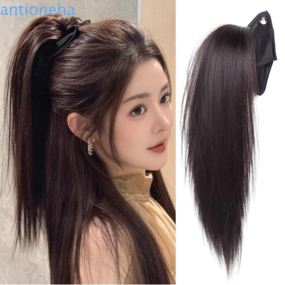 ANTIONEHA Shell Claw Clip Peruca De Rabo De Cavalo , Extensões De Cabelo Sintético Bowknot Pony Tail Hair Piece , Elegan