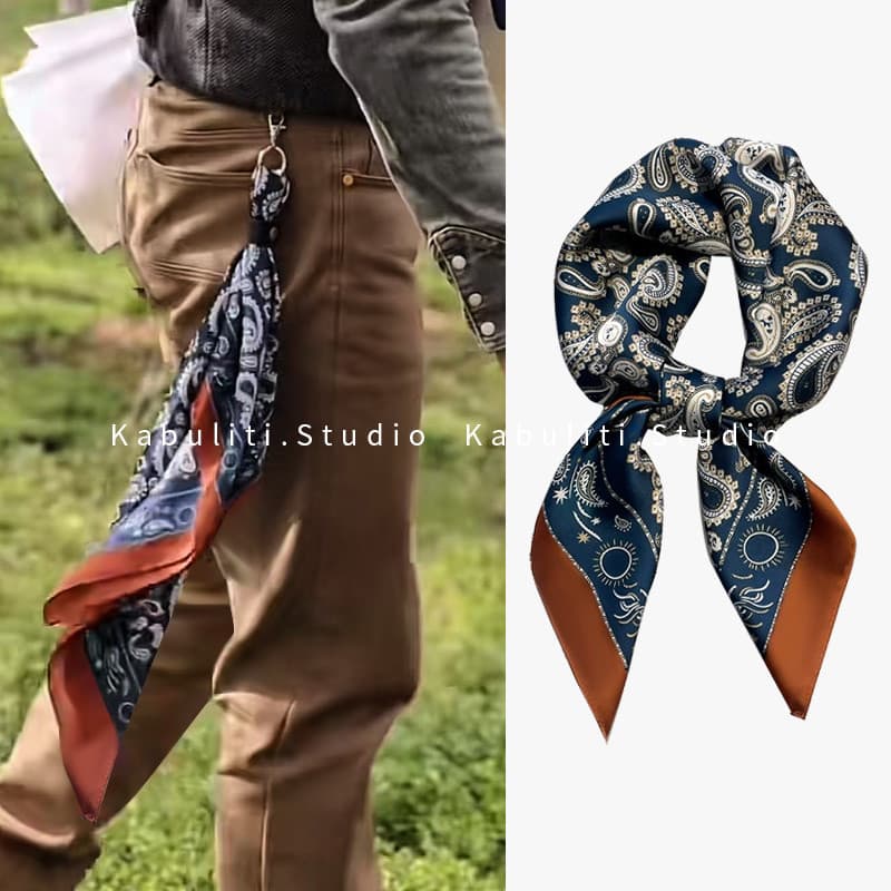 Lenço quadrado pequeno retrô lenço de seda masculino feminino primavera outono verão camisa combinando acessórios de pro
