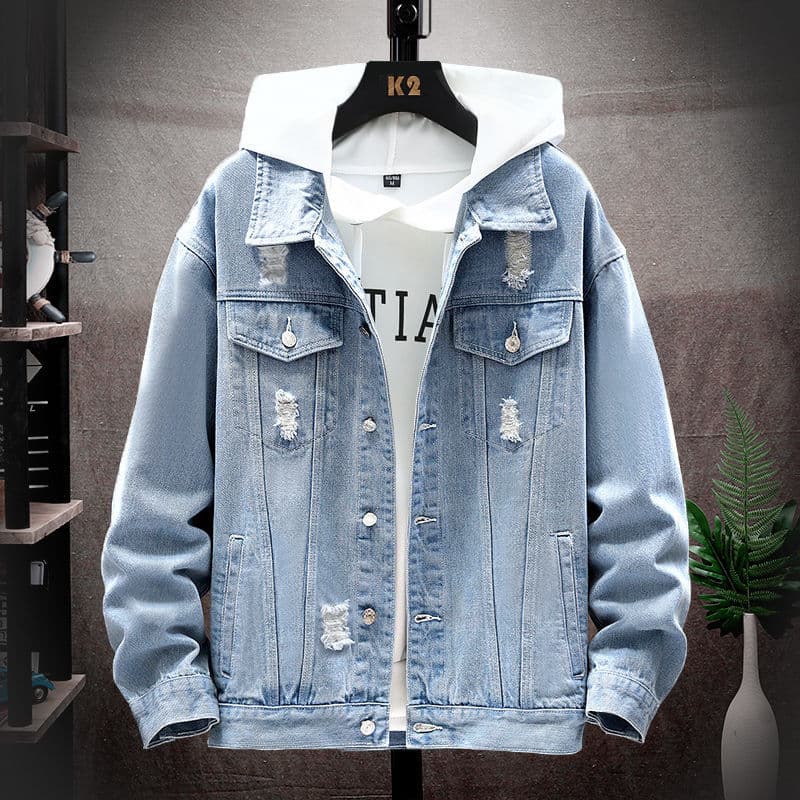 Outono denim jaqueta masculina outono inverno versão coreana na moda 2021 novo estilo Street Wear denim jaqueta estilo H