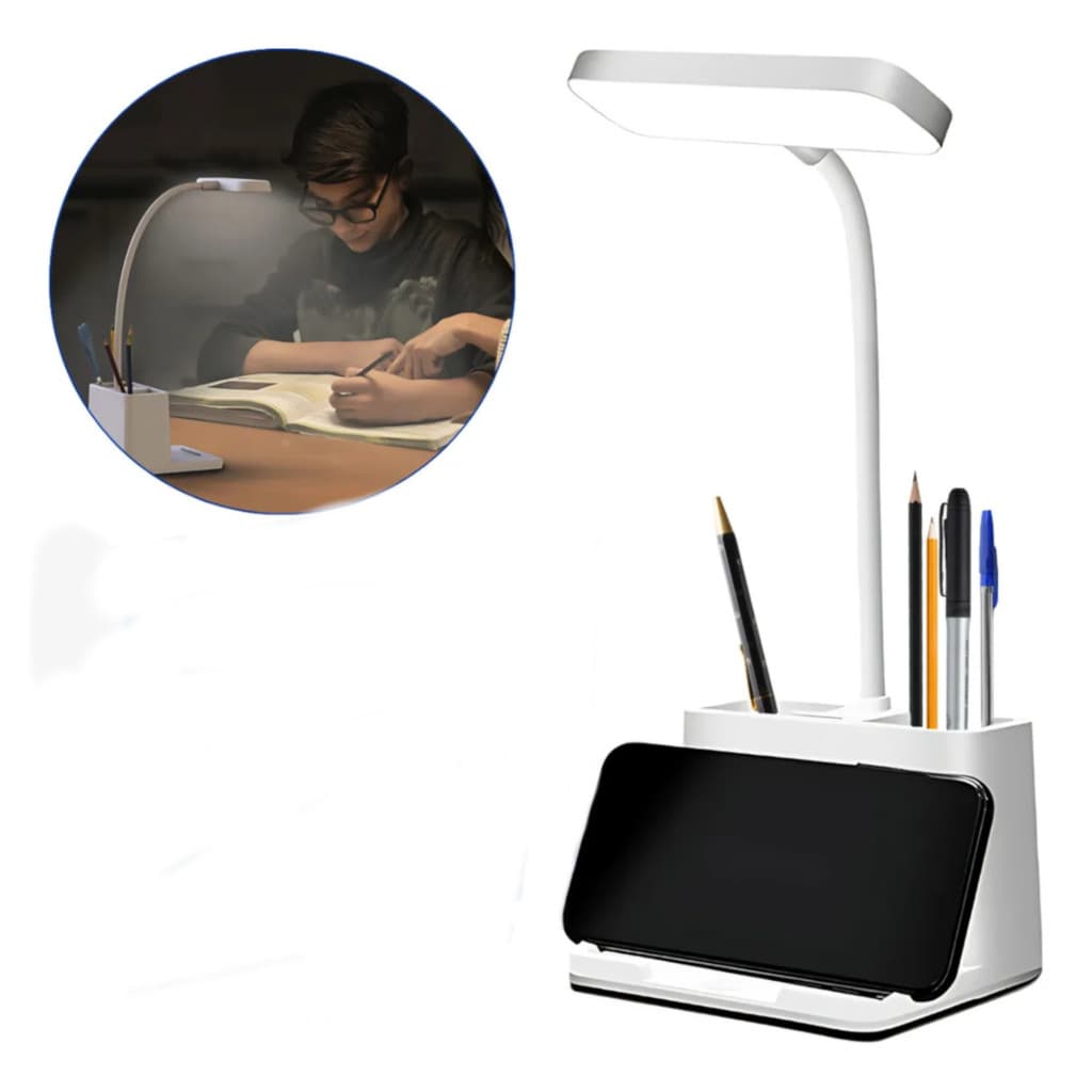 Mini Luminaria De Mesa Flexível 3 Cor Led Abajur Sem Fio ...