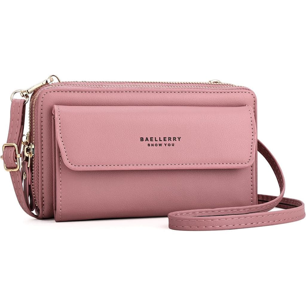 Small Crossbody Wallet for Women, Vegan Leather Crossbody Cell Phone Purse Shouder Handbag with 12 Card Slots | 12 card