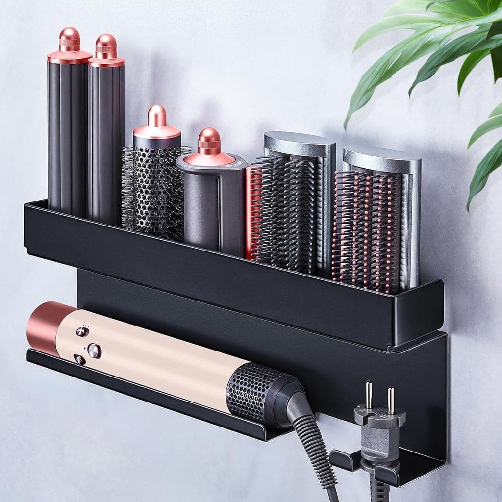 Suporte de Parede para Secador de Cabelo e Modelador de Cabelo, Organizador e Armazenamento, Suporte Adesivo para Secado