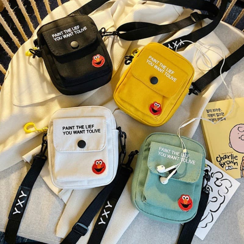 Bolsa Mini de Lona Feminina, Bolsa de Ombro Versátil, Mensageiro Portátil, Porta-Moedas, Bolsa de Armazenamento