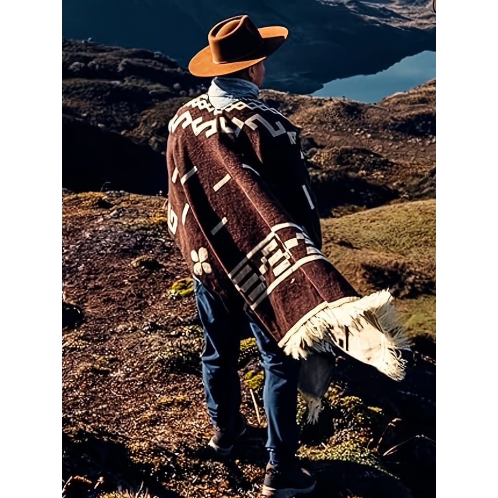 Poncho Masculino Estilo Vintage Quente, Capa Estilo Bandido Ocidental: Quente para Outono e Inverno, Moda Casual, Não El