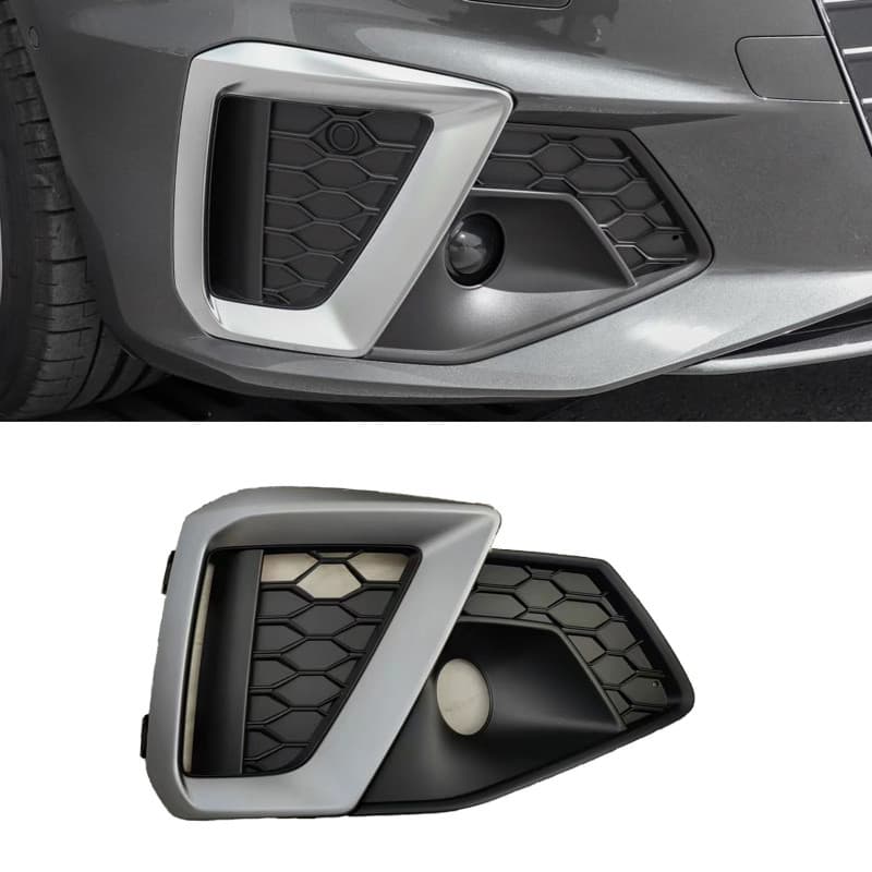 Adequado para 20-25 Audi A4L quadro da lâmpada de nevoeiro B9 amortecedor dianteiro esportes favo de mel nevoeiro grade