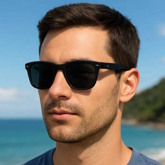 Kit Óculos de Sol + Case - Modelo Clássico Unissex Estilo Justin