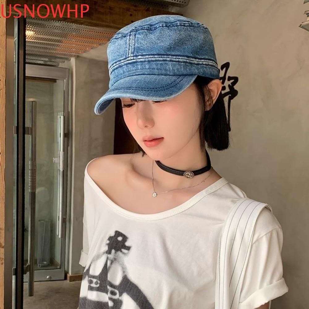 Boné De Pico USNOWHP , Chapéu De Beisebol Vintage Demin , Casual Plano Com Viseira De Cadete , Masculino E Feminino