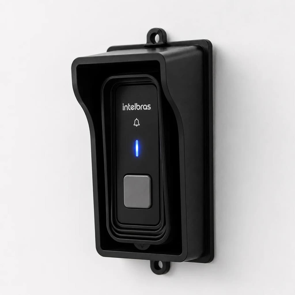 Suporte Protetor Campainha Intelbras CIB101 Preto Com Parafusos