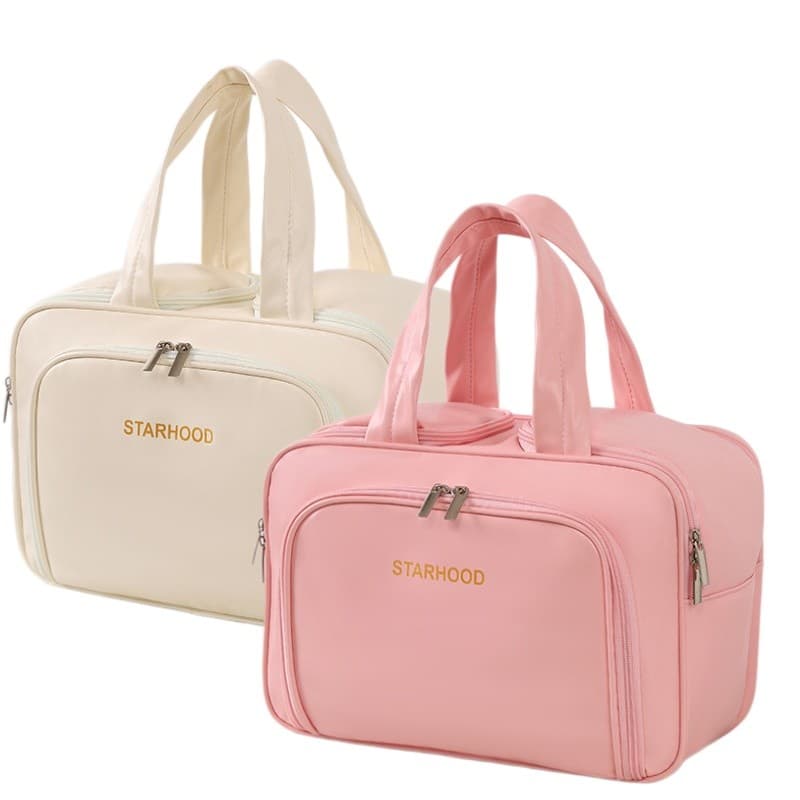 Necessaire De Maquiagem Grande Com Divisórias Bolsa Viagem Higiene Cosméticos