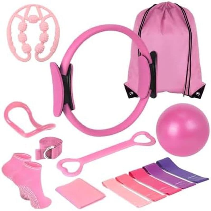 Kit De Equipamentos De Pilates Para Treino Em Casa , Conjunto De Anel E Bola Com 5 Faixas De Resistência , Círculo Magné