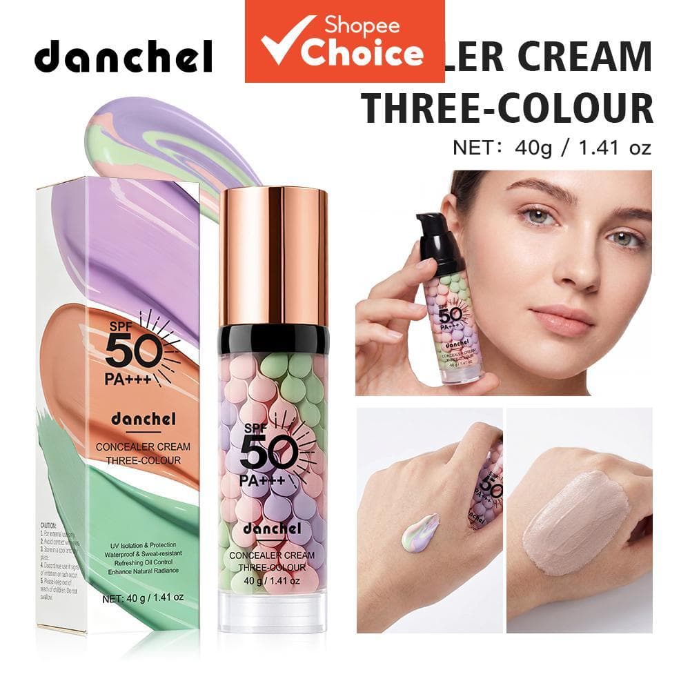 Danchel Creme Corretivo 3 Cores - Uniformiza, Minimiza Poros, Longa Duração, Hidratante, Clareador, Para Pele Sensível e