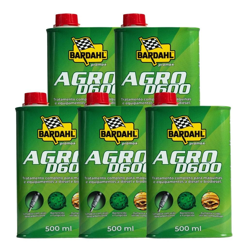 Aditivo Diesel Agro Bardahl D600 500ml Kit 5 Un.
