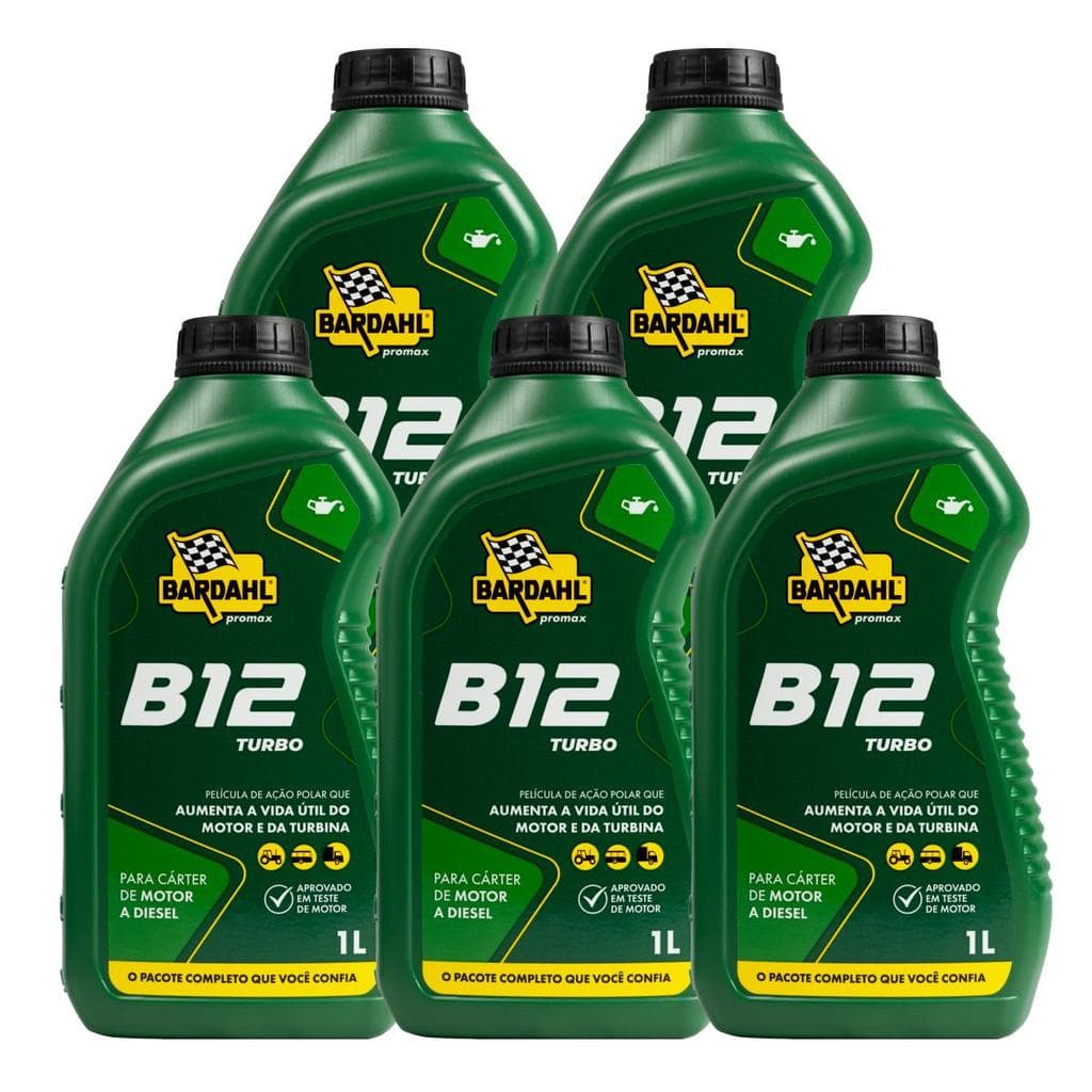 Aditivo Óleo Motor Diesel Bardahl B12 Turbo 1L Kit 5 Un.