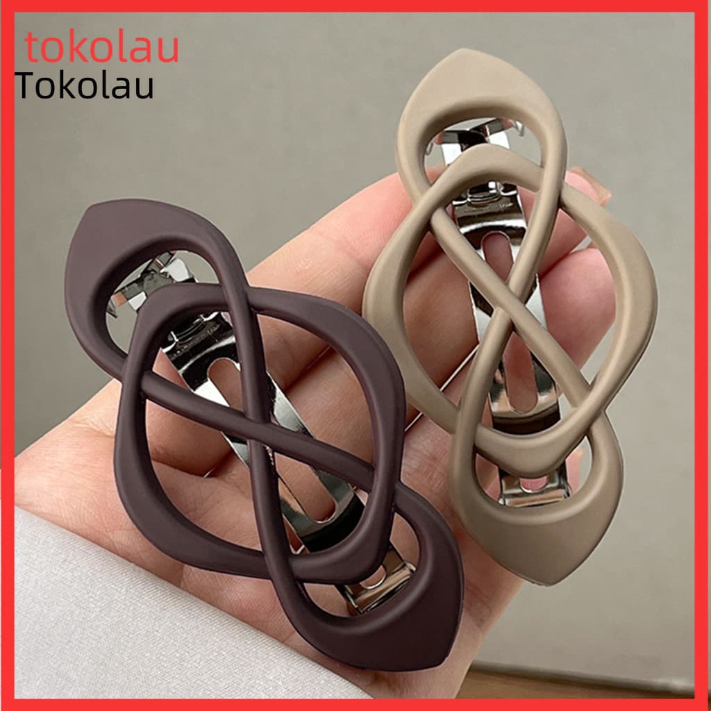Hair Clip for Thick Plastic Accessory Retro Hollow Metal for Women – Matte Finish Spring Back Head Barrette Stylish fo