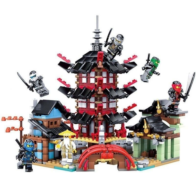 Conjunto de blocos de montar Lego Ninja Temple com 810 peças, brinquedo educativo, presente de aniversário
