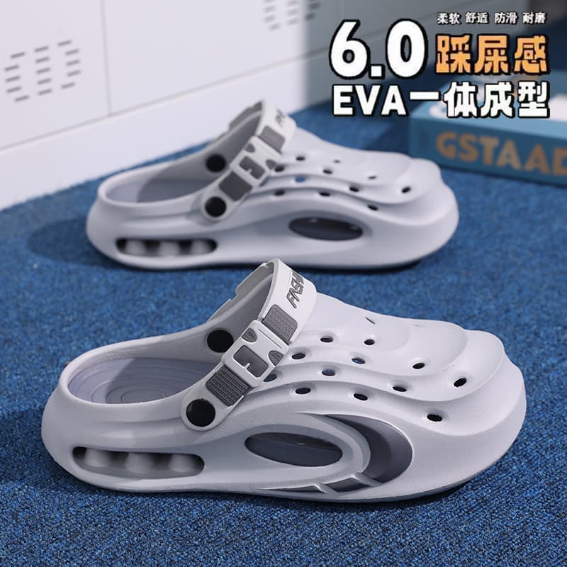 Buraco sapatos masculinos verão na moda exterior Wear antiderrapante pisando na merda sentir Baotou chinelos masculino C