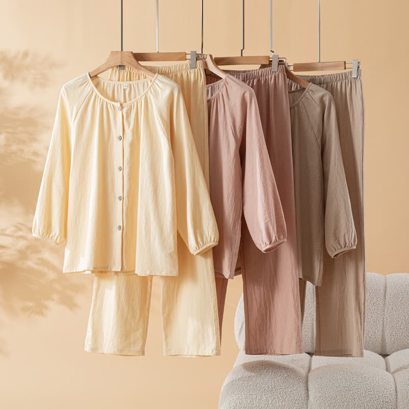 2026 novo estilo pijamas de algodão puro feminino solto Casual gigante bonito Popular casa primavera outono estilo fino
