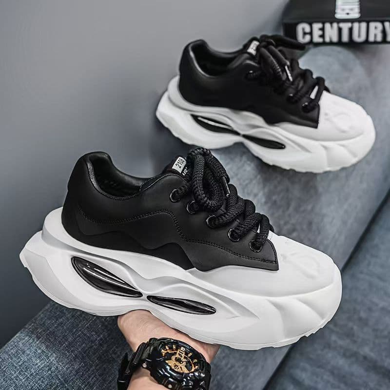Sapatos masculinos primavera novo estilo de sola grossa All-Match nicho moda Casual juventude esportes aumentando pai sa