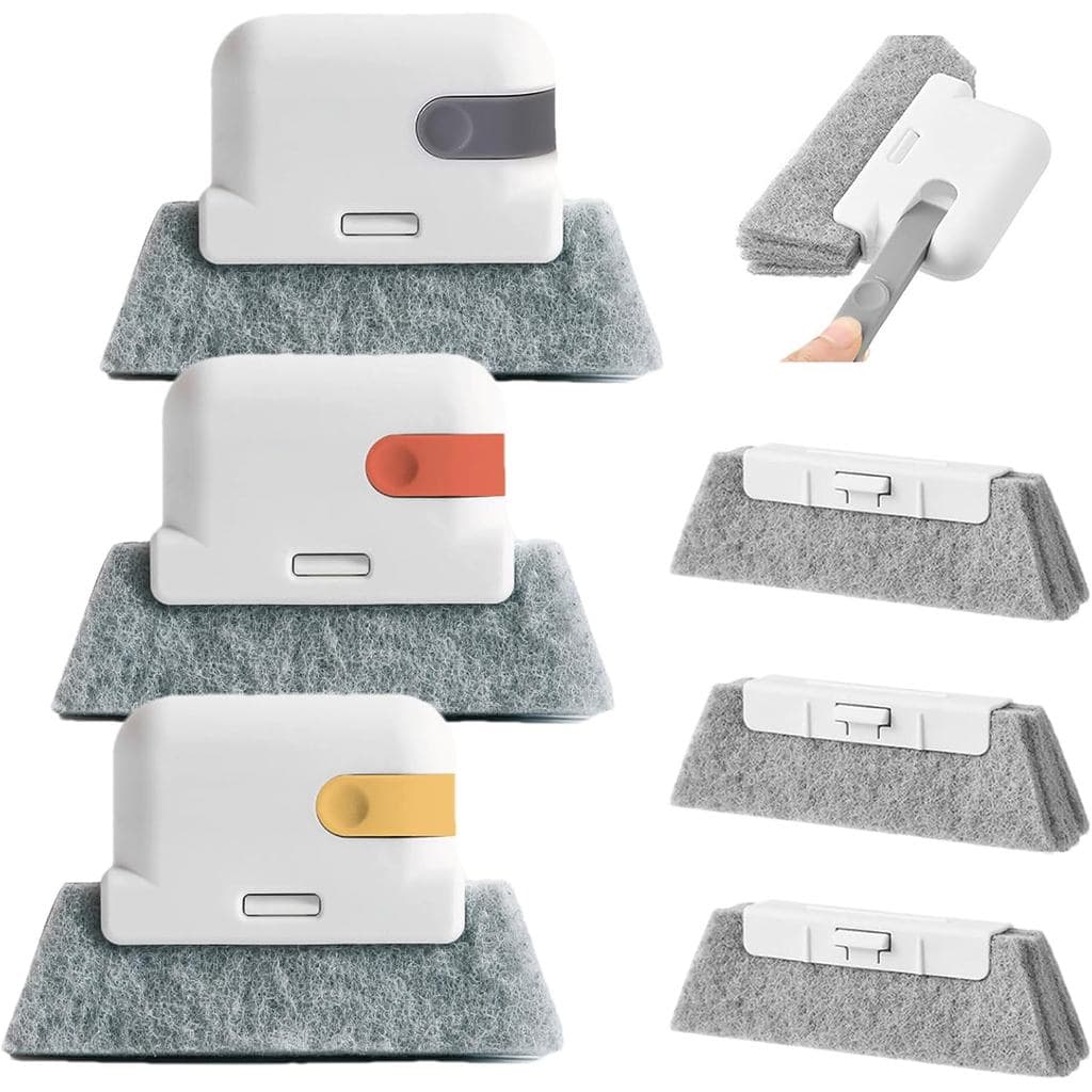 Kit de Escovas Mágicas para Limpeza de Trilhos de Janelas, Design 3 em 1 para Portas Deslizantes, Saídas de Ar de Carros
