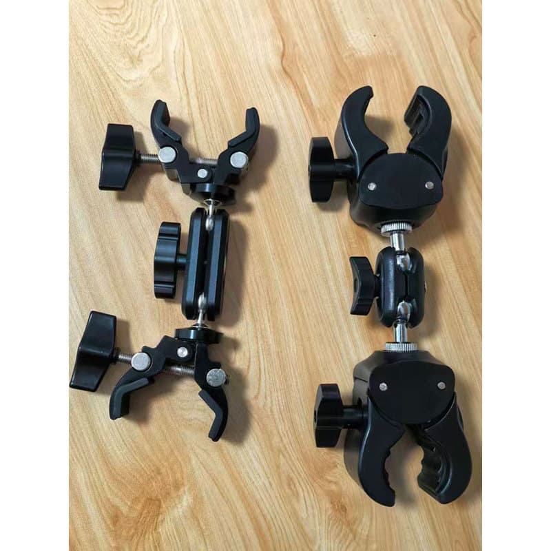 Braçadeira forte Universal de duas cabeças Pea Pod Câmera esportiva para celular Selfie Stick Acessórios de fixação Supo