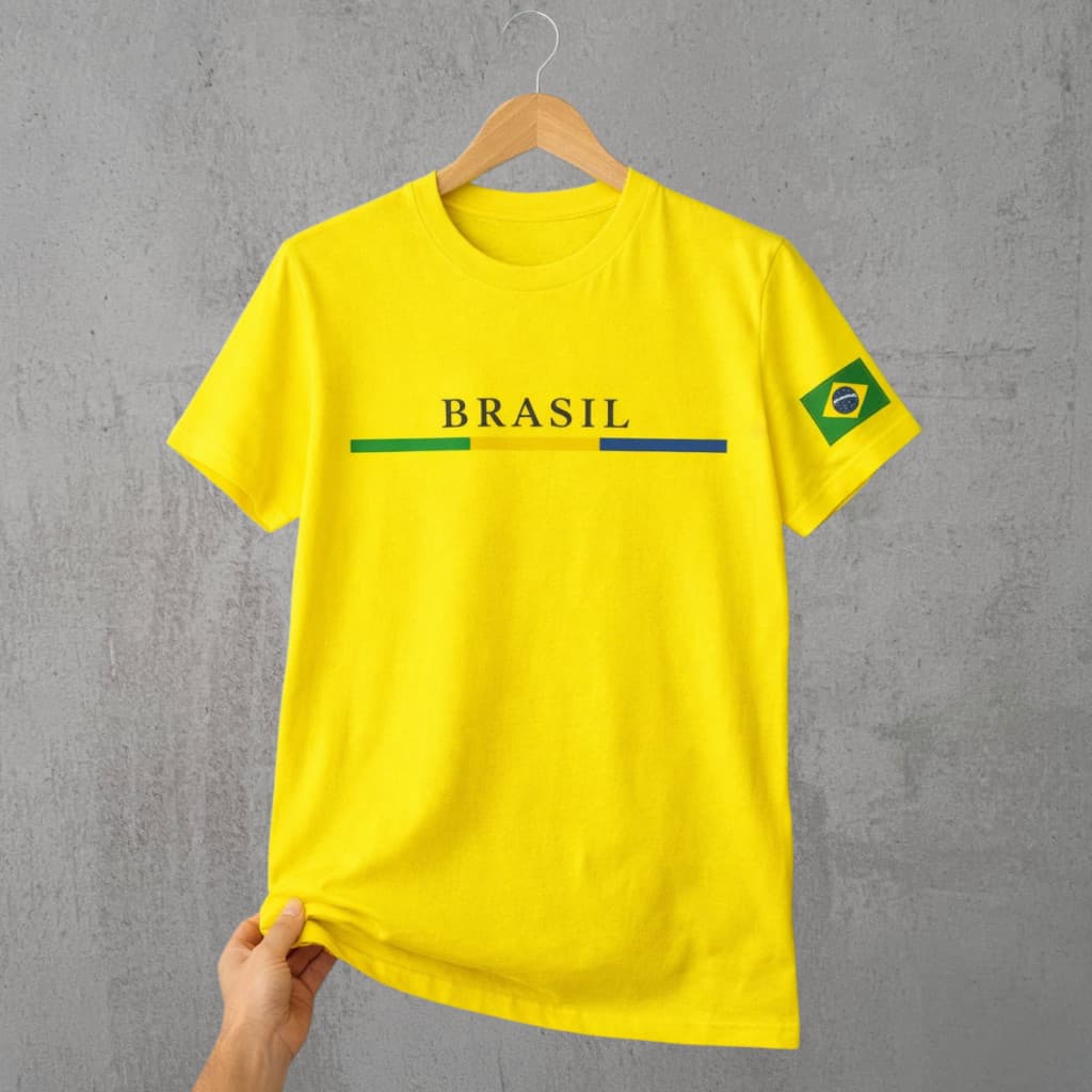 Camiseta Brasil Unissex Estampada Brasil Algodão Conforto Brasileiro e Brasileira