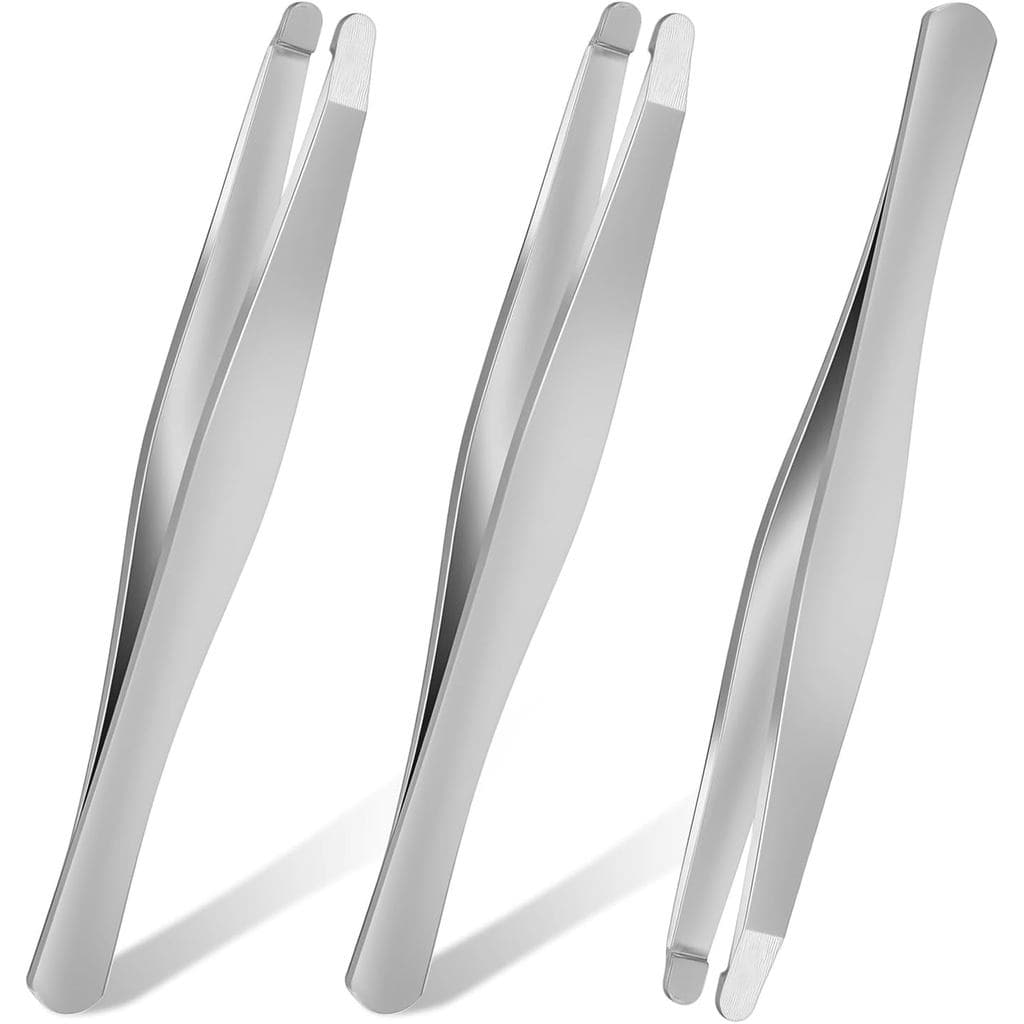 3 Peças de Pinças de Ponta Redonda, Pinças de Aço Inoxidável para Cabelos Cacheados, Pinça de Precisão para Sobrancelhas