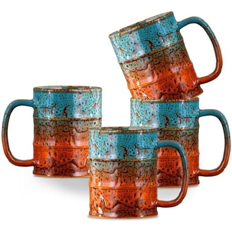 Conjunto De Canecas De Café Com Xícaras De 4,12 Onças De Cerâmica , Perfeita Para Reuniões Familiares No Escritório-Segu
