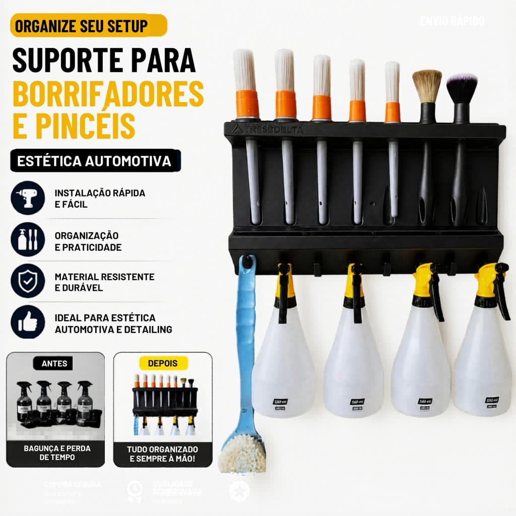 Suporte para Estética Automotiva Suporte para Detailing Suporta Borrifadores Pincéis
