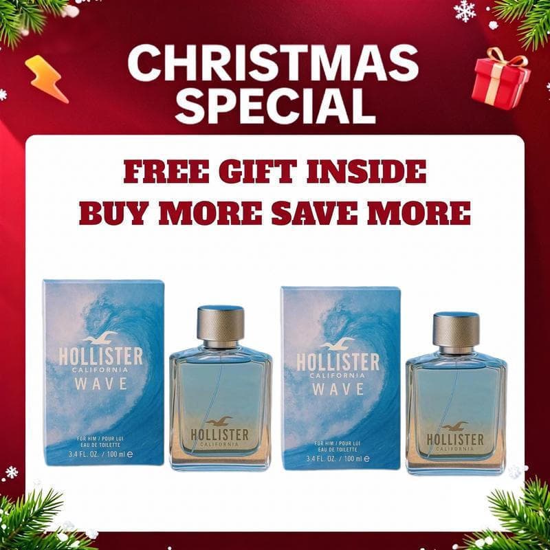 Tônico/Lotion /Bolsa Perfume Masculino WavebyHollister 3.4Oz Eau De Toilette Spray, Colônia Unissex, Fragrância de Verão