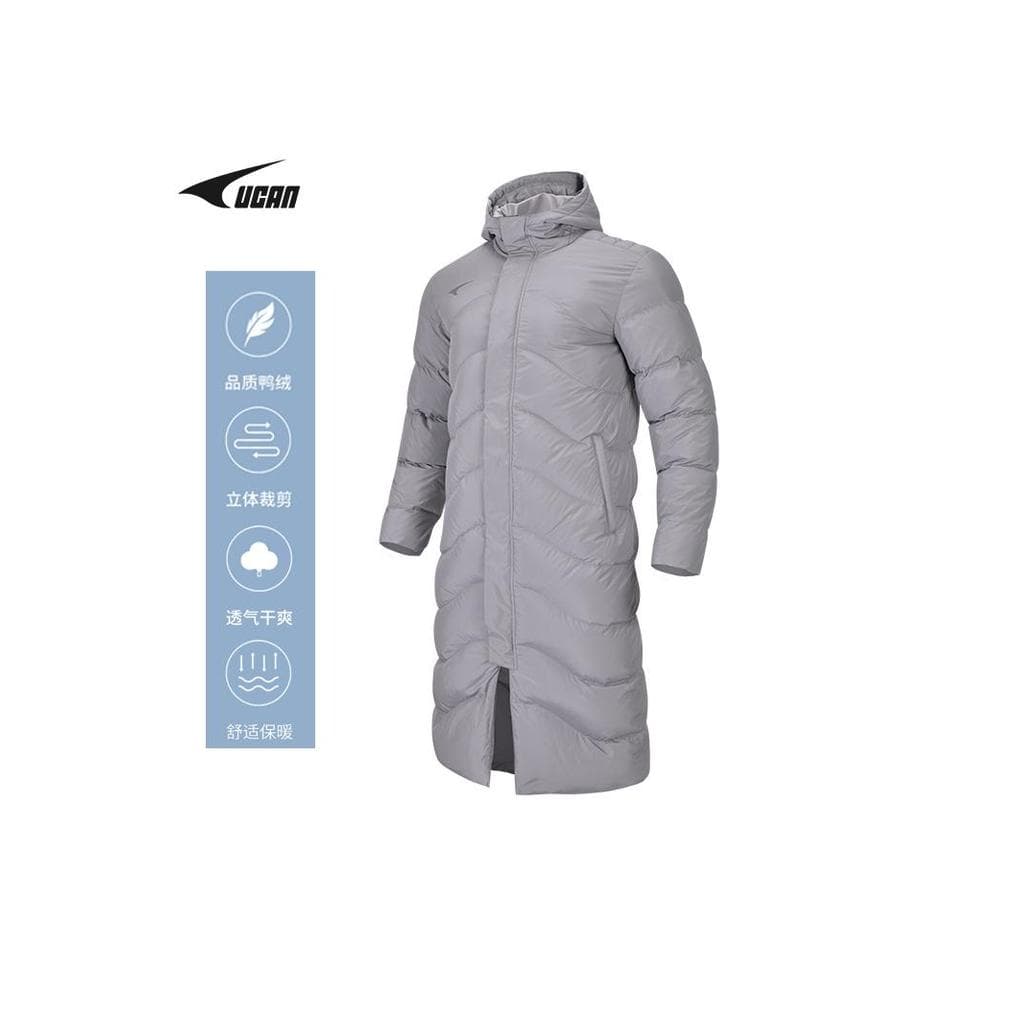 Ucan ucan inverno novo estilo jaqueta esportiva masculina sobre o joelho longo quente solto jaqueta