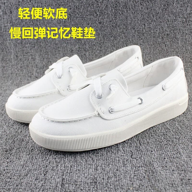 Primavera verão meninas estilo Casual branco sapatos de vela feminino sola plana sola macia All-Match balde sapatos resp