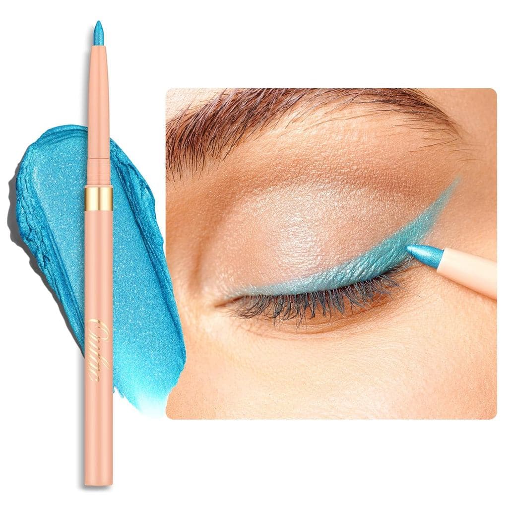 Lápis Delineador Azul Oulac, Caneta Delineadora Retrátil à Prova d'Água, Longa Duração, Resistente a Manchas, Vegano e L